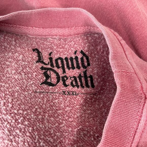 Liquid Death Instant Death Sweatshirt Mens Size XXXL 3XL Pink Pullover Crew Neck - Picture 7 of 11